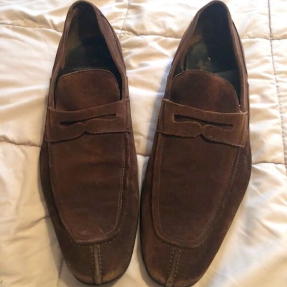 Bally Suede Loafers - Brown size 10 - Picture 1 of 4